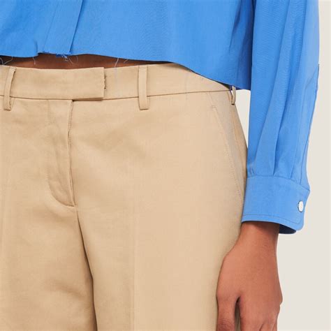 miu miu chino pants|Cord Chino Pants With Embroidered Logo .